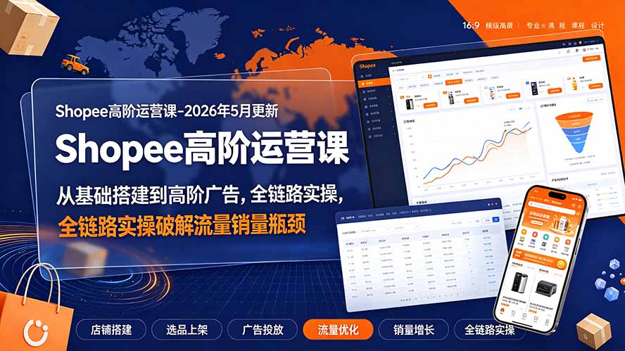 Shopee高阶运营课-2026年更新,从基础搭建到高阶广告,全链路实操破解流量销量瓶颈采购|汽车产业|汽车配件|机加工企业家交流社群中心