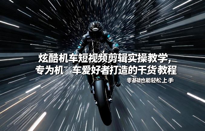 炫酷机车短视频剪辑实操教学，专为机车爱好者打造的干货教程，零基础也能轻松上手采购|汽车产业|汽车配件|机加工蚂蚁智酷企业交流社群中心