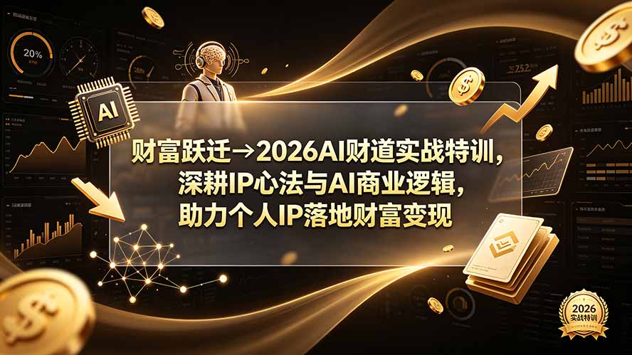 财富跃迁→2026AI财道实战特训，深耕IP心法与AI商业逻辑，助力个人IP落地财富变现采购|汽车产业|汽车配件|机加工企业家交流社群中心
