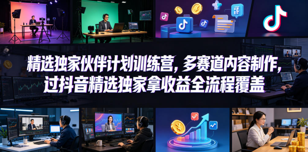 小豁食堂精选独家伙伴计划训练营，多赛道内容制作，过抖音精选独家拿收益全流程覆盖采购|汽车产业|汽车配件|机加工企业家交流社群中心