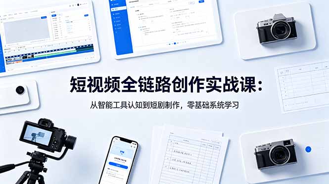 短视频全链路创作实战课：从智能工具认知到短剧制作，零基础系统学习采购|汽车产业|汽车配件|机加工企业家交流社群中心