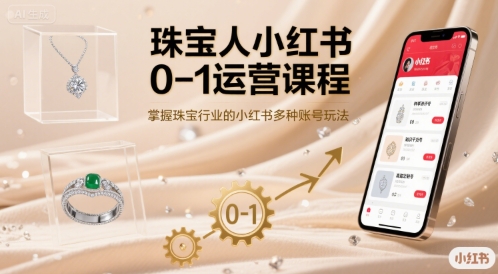 珠宝人小红书0-1运营课程,掌握珠宝行业的小红书多种账号玩法采购|汽车产业|汽车配件|机加工蚂蚁智酷企业交流社群中心