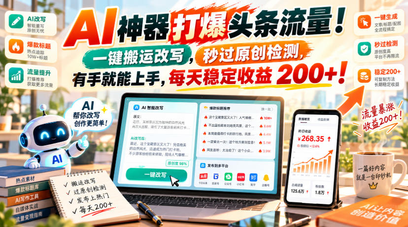 AI神器打爆头条流量,一键搬运改写,秒过原创检测,有手就能上手,每天稳定收益200+!【揭秘】采购|汽车产业|汽车配件|机加工企业家交流社群中心