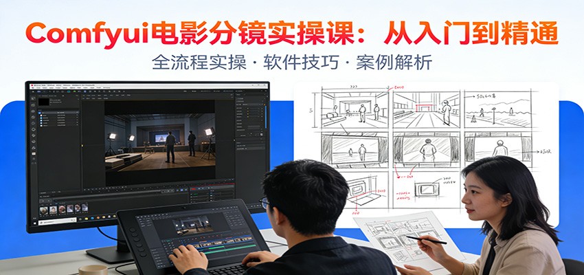 ComfyUI电影分镜实操课：分镜一致性，全流程AI视频制作，零基础也能做专业分镜采购|汽车产业|汽车配件|机加工蚂蚁智酷企业交流社群中心