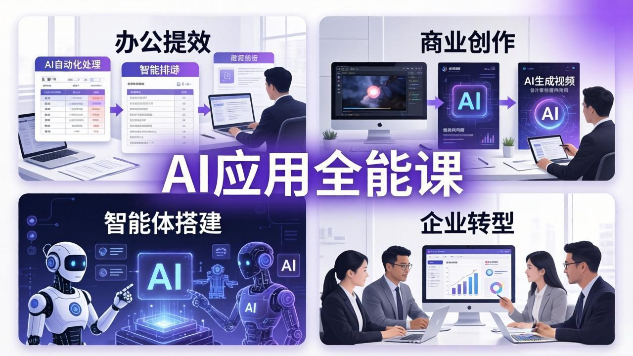 AIGC 应用师全能课-更新：办公提效、商业创作、智能体搭建、企业转型，一站式学会AI应用采购|汽车产业|汽车配件|机加工企业家交流社群中心