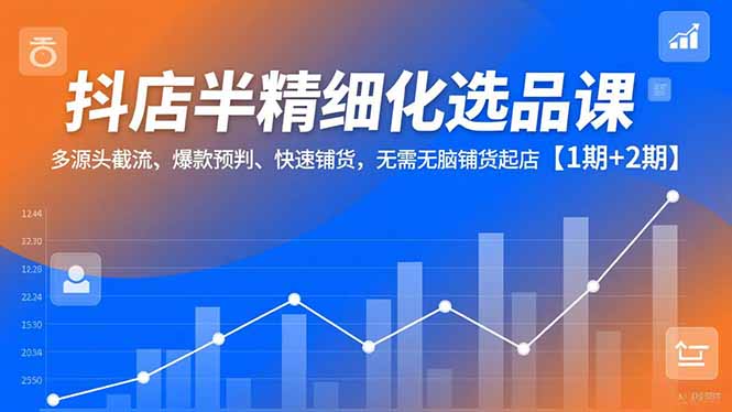 抖店半精细化选品课，多源头截流、爆款预判、快速铺货，无脑铺货起店【1期+2期】采购|汽车产业|汽车配件|机加工蚂蚁智酷企业交流社群中心