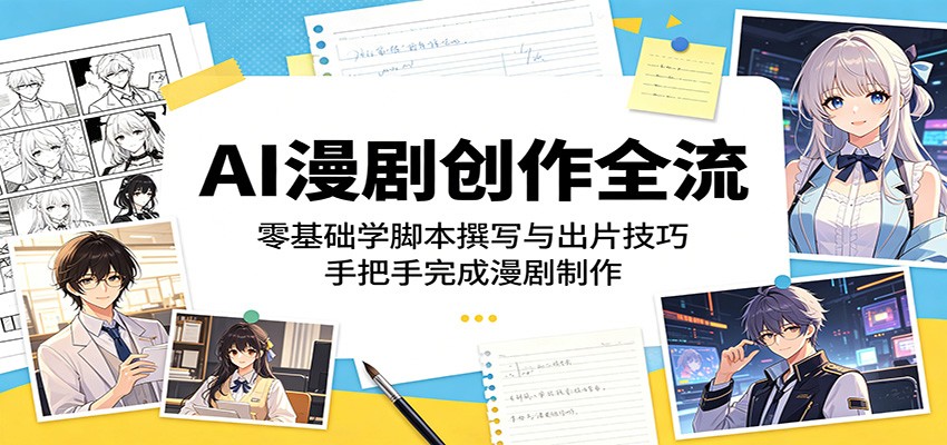 AI漫剧创作全流程：零基础学脚本撰写与出片技巧，手把手完成漫剧制作采购|汽车产业|汽车配件|机加工企业家交流社群中心