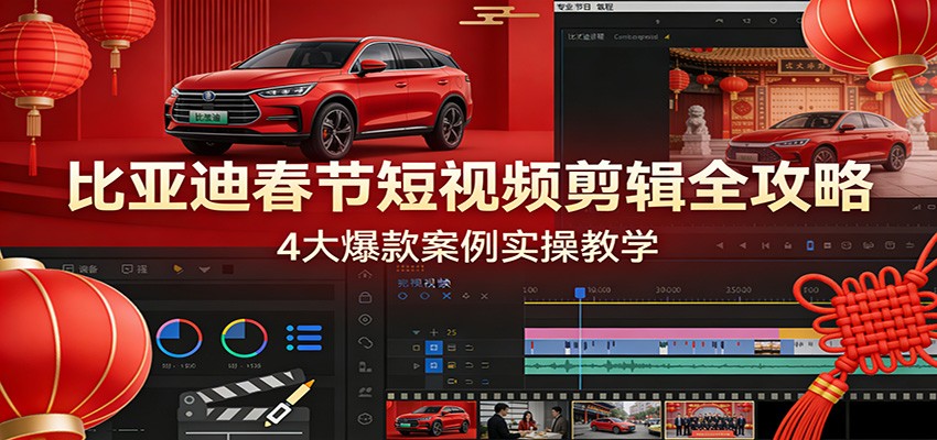 比亚迪春节短视频剪辑全攻略，4大爆款案例实操教学采购|汽车产业|汽车配件|机加工蚂蚁智酷企业交流社群中心