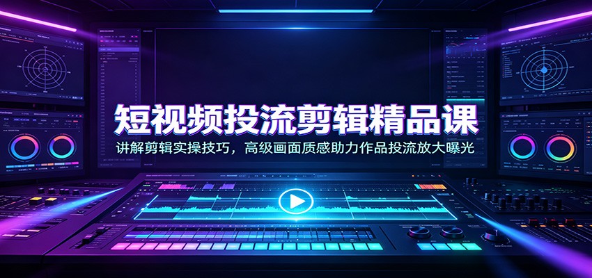 短视频投流剪辑精品课：讲解剪辑实操技巧，高级画面质感助力作品投流放大曝光采购|汽车产业|汽车配件|机加工企业家交流社群中心