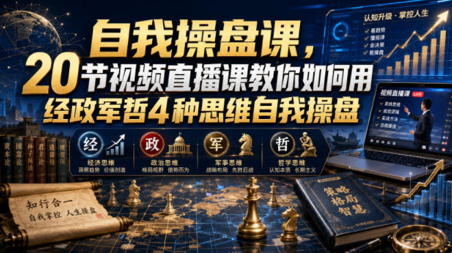 【无水印】自我操盘课,20节视频直播课教你如何用经政军哲4种思维自我操盘(更新0924)采购|汽车产业|汽车配件|机加工企业家交流社群中心