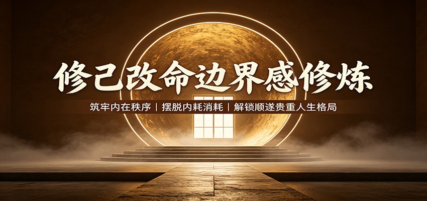 修己改命边界感修炼：筑牢内在秩序，摆脱内耗消耗，解锁顺遂贵重人生格局采购|汽车产业|汽车配件|机加工企业家交流社群中心