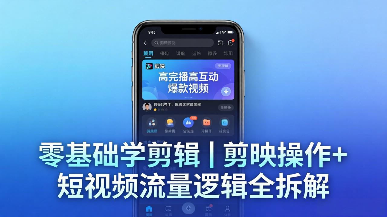 【零基础学剪辑】剪映操作+短视频流量逻辑全拆解｜手把手教你剪出高完播高互动爆款视频采购|汽车产业|汽车配件|机加工企业家交流社群中心