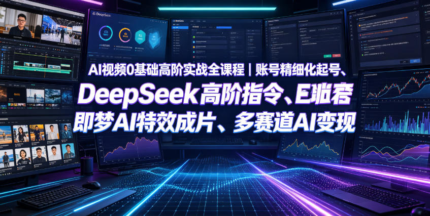 AI视频0基础高阶实战全课程｜账号精细化起号、DeepSeek高阶指令、即梦AI特效成片、多赛道AI短视频量产变现采购|汽车产业|汽车配件|机加工企业家交流社群中心