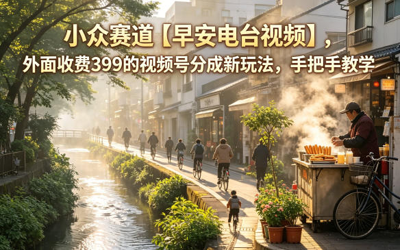小众赛道【早安电台视频】,外面收费399的视频号分成新玩法,手把手教学采购|汽车产业|汽车配件|机加工企业家交流社群中心