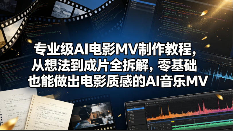 专业级AI电影MV制作教程，从想法到成片全拆解，零基础也能做出电影质感的AI音乐MV采购|汽车产业|汽车配件|机加工企业家交流社群中心