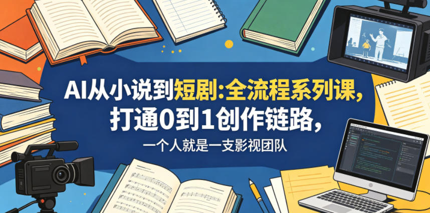 AI从小说到短剧全流程系列课，打通0到1创作链路，一个人就是一支影视团队采购|汽车产业|汽车配件|机加工企业家交流社群中心