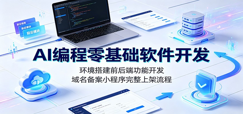AI编程零基础软件开发:环境搭建前后端功能开发,域名备案小程序完整上架流程采购|汽车产业|汽车配件|机加工企业家交流社群中心