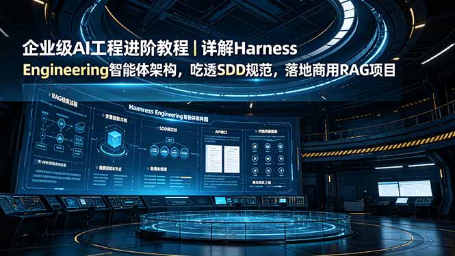 企业级AI工程进阶教程|详解Harness Engineering智能体架构,吃透SDD规范,落地商用RAG项目采购|汽车产业|汽车配件|机加工企业家交流社群中心
