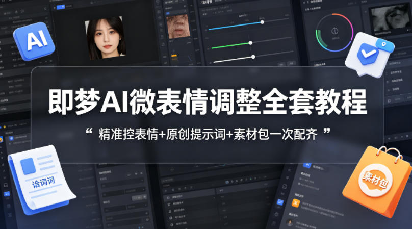 即梦AI微表情调整全套教程，精准控表情+原创提示词+素材包一次配齐采购|汽车产业|汽车配件|机加工企业家交流社群中心