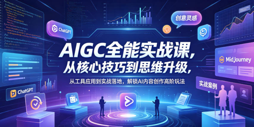 AIGC全能实战课，从核心技巧到思维升级，从工具应用到实战落地，解锁AI内容创作高阶玩法采购|汽车产业|汽车配件|机加工企业家交流社群中心