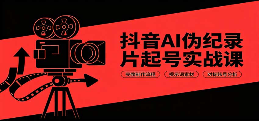 抖音AI伪纪录片起号实战课：完整制作流程，提示词素材，对标账号分析采购|汽车产业|汽车配件|机加工企业家交流社群中心