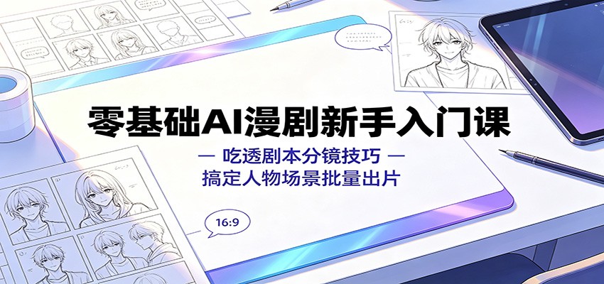 零基础AI漫剧新手入门课：吃透剧本分镜技巧，搞定人物场景批量出片采购|汽车产业|汽车配件|机加工企业家交流社群中心