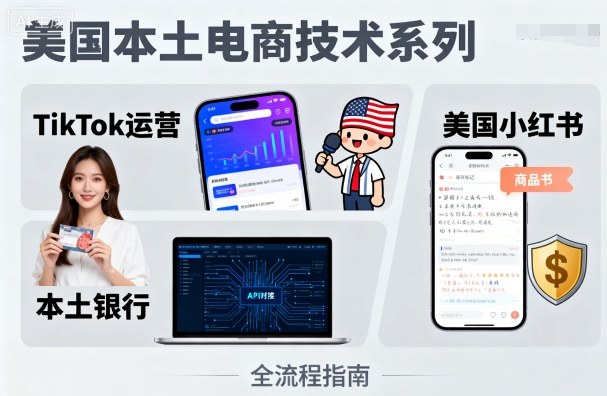 美国本土电商技术,Tiktok 运营篇+美国小红书篇+本土银行篇采购|汽车产业|汽车配件|机加工蚂蚁智酷企业交流社群中心