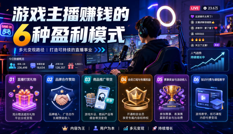 付费文章：游戏主播賺钱的6种盈利模式采购|汽车产业|汽车配件|机加工企业家交流社群中心