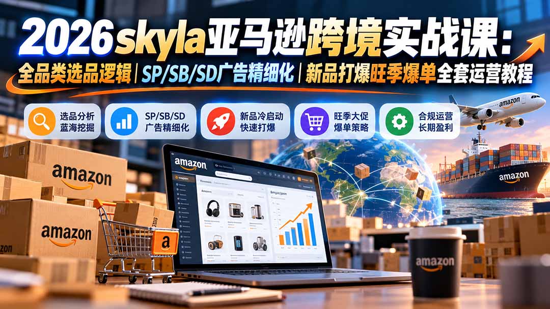 skyla亚马逊跨境实战课-更新1019：全品类选品逻辑｜SP/SB/SD广告精细化｜新品打爆旺季爆单全套运营教程采购|汽车产业|汽车配件|机加工企业家交流社群中心