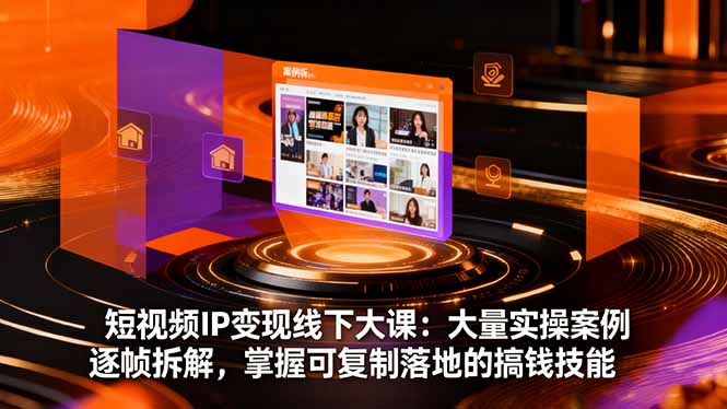 短视频IP变现线下大课：大量实操案例逐帧拆解，掌握可复制落地的搞钱技能采购|汽车产业|汽车配件|机加工蚂蚁智酷企业交流社群中心