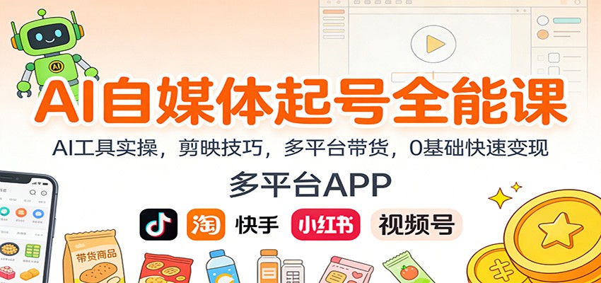 AI自媒体起号全能课：AI工具实操，剪映技巧，多平台带货，0基础快速变现采购|汽车产业|汽车配件|机加工蚂蚁智酷企业交流社群中心