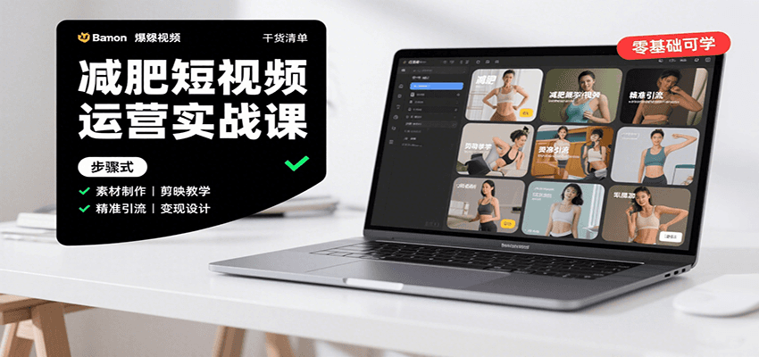 减肥短视频运营实战课:含素材制作、剪映教学,讲精准引流、变现设计与内容模板技巧采购|汽车产业|汽车配件|机加工蚂蚁智酷企业交流社群中心