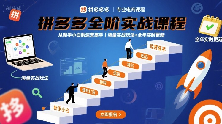 拼多多全阶实战课程,从新手小白到运营高手,海量实战玩法+全年实时更新【2025年10月更新】采购|汽车产业|汽车配件|机加工蚂蚁智酷企业交流社群中心