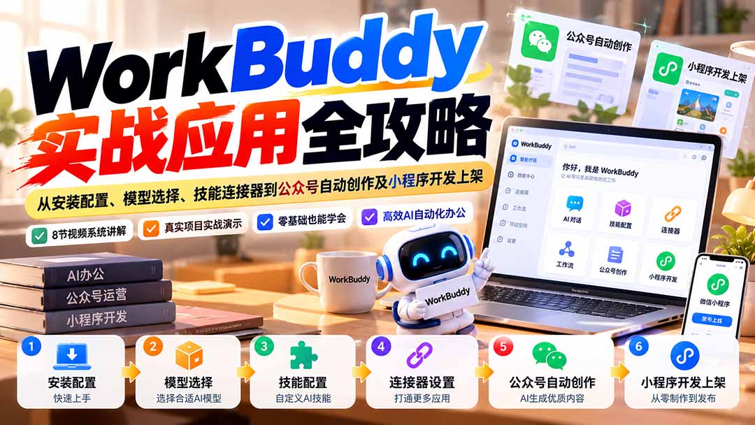 WorkBuddy 实战应用全攻略：从安装配置、模型选择、技能连接器到公众号自动创作及小程序开发上架采购|汽车产业|汽车配件|机加工企业家交流社群中心