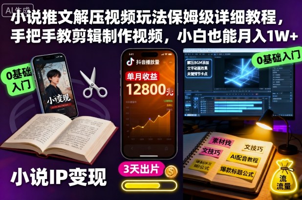 小说推文解压视频玩法保姆级详细教程,手把手教剪辑制作视频,小白也能月入1W+采购|汽车产业|汽车配件|机加工蚂蚁智酷企业交流社群中心