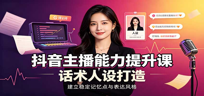 抖音主播能力提升课:账号底层逻辑,直播间搭建调试,话术人设打造全套教学采购|汽车产业|汽车配件|机加工企业家交流社群中心
