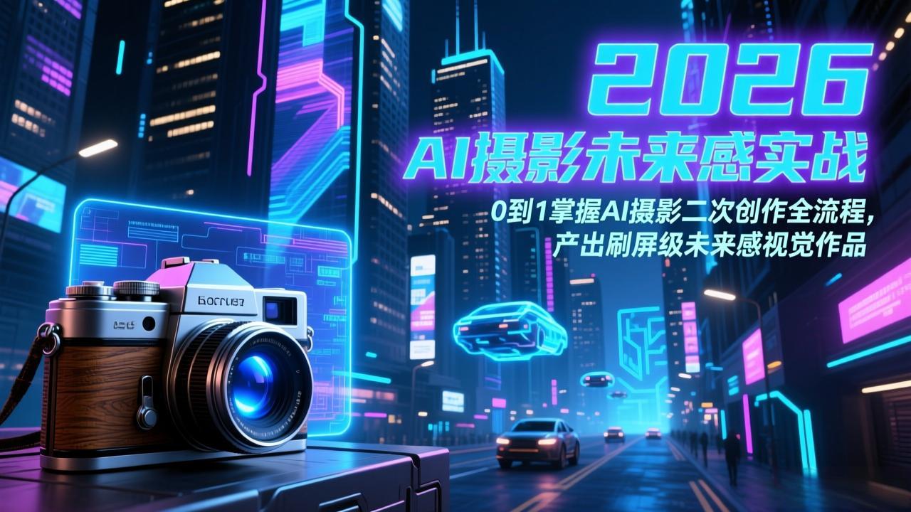 2026 AI摄影未来感实战:0到1掌握AI摄影二次创作全流程,产出刷屏级未来感视觉作品采购|汽车产业|汽车配件|机加工蚂蚁智酷企业交流社群中心
