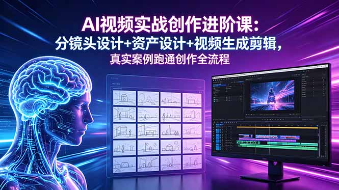 AI视频实战创作进阶课：分镜头设计+资产设计+视频生成剪辑，真实案例跑通创作全流程采购|汽车产业|汽车配件|机加工企业家交流社群中心