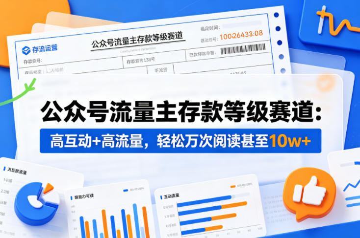公众号流量主之存款等级赛道，高互动+高流量，轻松达到万次阅读，甚至10w+采购|汽车产业|汽车配件|机加工企业家交流社群中心