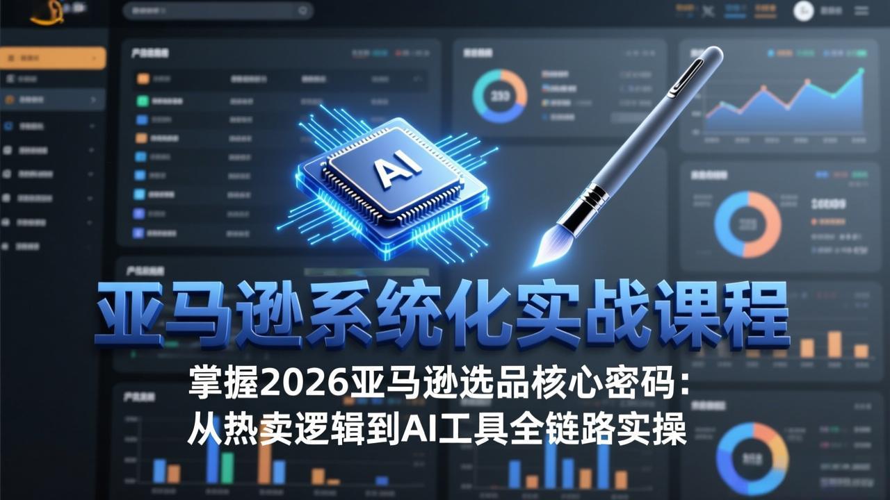 亚马逊系统化实战课-更新3月：2026最新选品方法论，从热卖原因分析到AI作图，提升选品成功率采购|汽车产业|汽车配件|机加工企业家交流社群中心