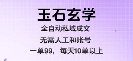 玉石玄学全自动私域成交，一单99每天十单以上，无需人工和矩阵账号，蓝海项目直接干【揭秘】采购|汽车产业|汽车配件|机加工蚂蚁智酷企业交流社群中心