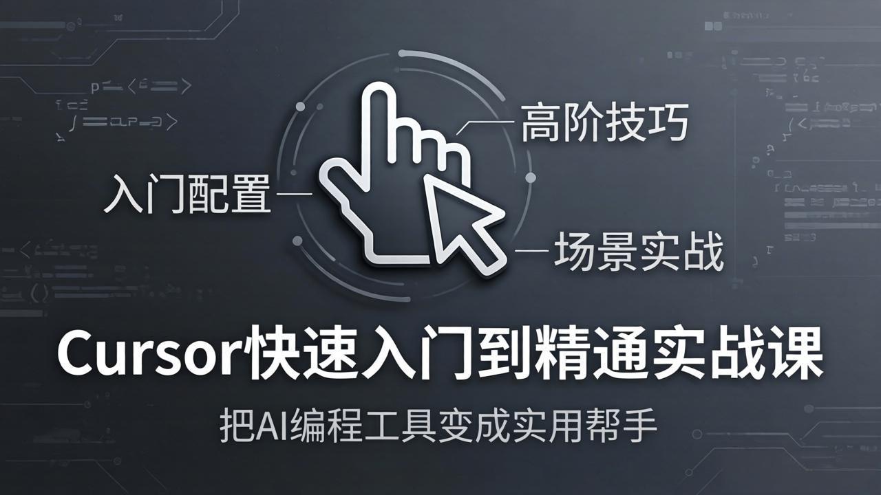 Cursor快速入门到精通实战课：入门配置+高阶技巧+场景实战，把AI编程工具变成实用帮手采购|汽车产业|汽车配件|机加工企业家交流社群中心