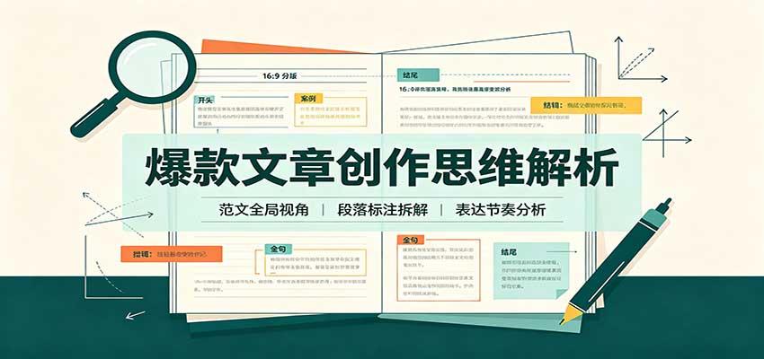 爆款文章创作思维解析:全局视角拆解范文,梳理行文逻辑,搭配真实拆文实操案例采购|汽车产业|汽车配件|机加工企业家交流社群中心