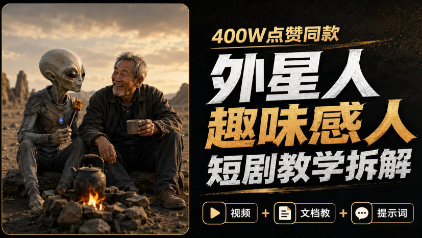 400W点赞同款外星人趣味感人短剧教学拆解，视频+文档教+提示词采购|汽车产业|汽车配件|机加工企业家交流社群中心