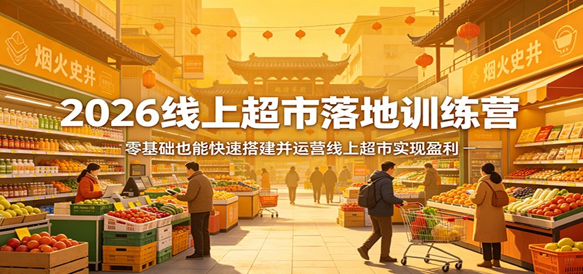 2026线上超市落地训练营,零基础也能快速搭建并运营线上超市实现盈利采购|汽车产业|汽车配件|机加工企业家交流社群中心