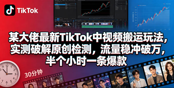 某大佬最新TikTok中视频搬运玩法，实测破解原创检测，流量稳冲破万，半个小时一条爆款采购|汽车产业|汽车配件|机加工企业家交流社群中心
