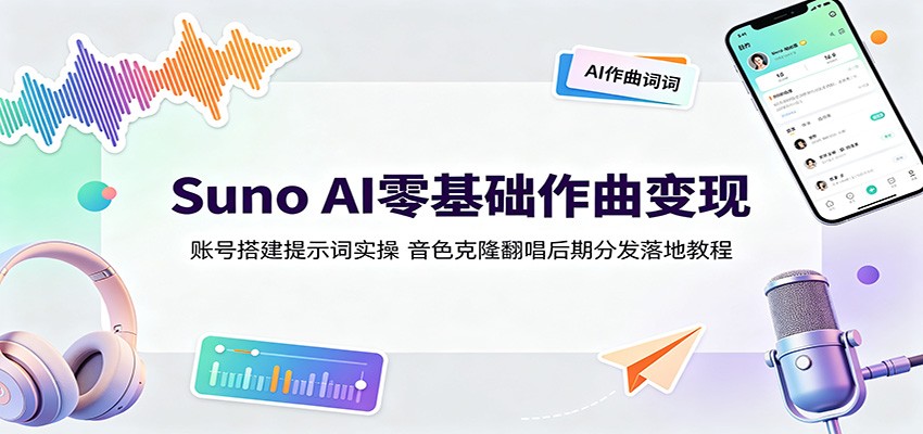 Suno AI零基础作曲变现:账号搭建提示词实操,音色克隆翻唱后期分发落地教程采购|汽车产业|汽车配件|机加工企业家交流社群中心