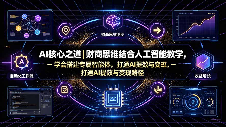 AI核心之道|财商思维结合人工智能教学,学会搭建专属智能体,打通AI提效与变现路径采购|汽车产业|汽车配件|机加工企业家交流社群中心