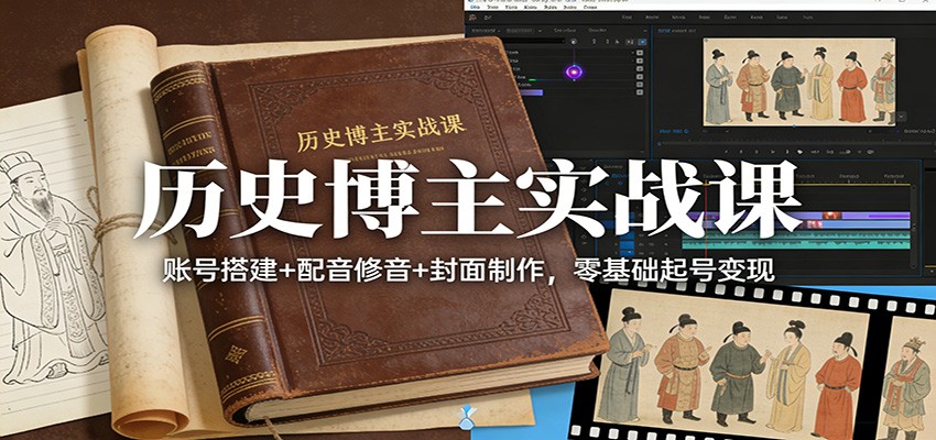 历史博主实战课：账号搭建+配音修音+封面制作，零基础起号变现采购|汽车产业|汽车配件|机加工蚂蚁智酷企业交流社群中心