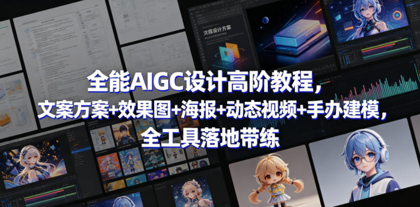 全能AIGC设计高阶教程,文案方案+效果图+海报+动态视频+手办建模,全工具落地带练采购|汽车产业|汽车配件|机加工企业家交流社群中心